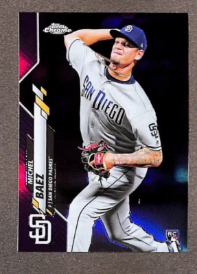 2020 Topps Chrome #187 Michael Baez Rookie RC Purple Refractor SP #/299 - Padres - Image 1 of 3