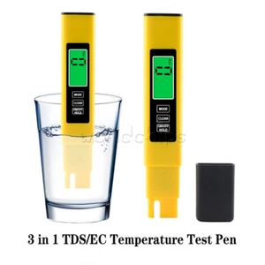 TDS EC Water Quality Detector Backlight 3 in 1 TDS/EC Temperature Test Pen Meter - Picture 1 of 12
