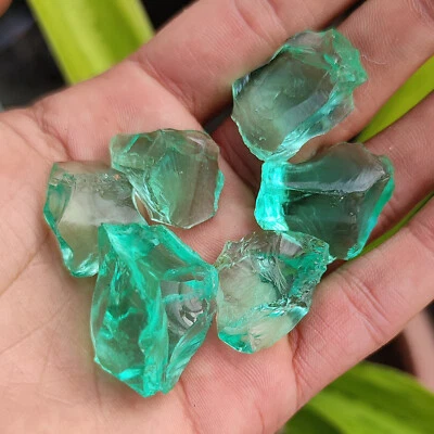 Piedra preciosa natural de amatista verde brasileña sin cortar certificada 240 quilates 6 piezas Foto 1 de 4