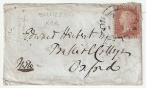 1856 RRR BAILLIESTON DOUBLE ARC CDS CANCELLING 1d STAR GLASGOW SCOTS LOCAL CANCs - Picture 1 of 4