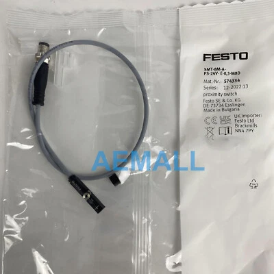 1pc New Festo 574334 Proximity Sensor Switch SMT-8M-A-PS-24V-E-0,3-M8D 574334 - Image 1 of 2