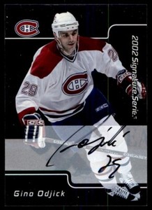2001-02 BE A PLAYER SIGNATURE SERIES AUTOGRAPHS GINO ODJICK AUTO MONTREAL