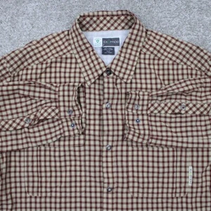 Exofficio Insect Shield Shirt Mens Medium Blue Snap Nylon L/S Repellent Apparel - Picture 1 of 18