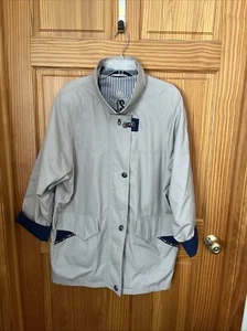 CS Signature Water Resistant Jacket Full Zip Women's XL Beige And Blue - Picture 1 of 8