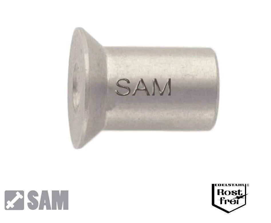 Hülsenmuttern Senkkopf mit Innensechskant Edelstahl M3 / M4 / M5 / M6 / M8 / M10 - Bild 1 von 1