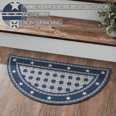 My Country Polyester RUG 16.5x33 Country Farmhouse Americana Patriotic Navy Star - Image 1 of 4