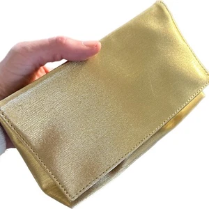 Estee Lauder Makeup Bag Cosmetic Gold Metallic Vintage Clutch Travel 7" x 4" - Bild 1 von 13