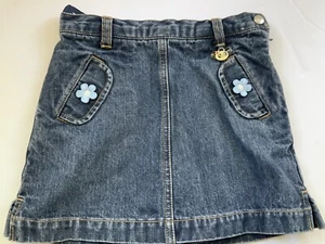 Vintage 2004 GYMBOREE PANDA CLUB Skort Skirt Denim Jean Sz 5 - Picture 1 of 5