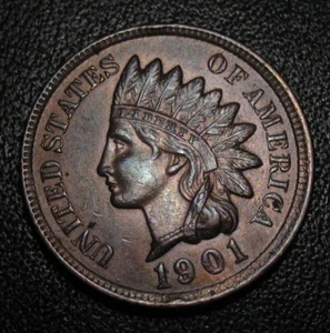 OLD US COINS 1901 INDIAN HEAD CENT PENNY CHOICE BEAUTY - Picture 1 of 2