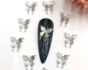 Lot 3 Pack 30 Pcs Silver Butterflies Gold Heart Silver Hearts Nail Art Charms - Picture 1 of 9