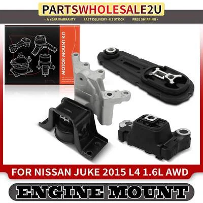 3x Nuevo montaje de motor y transmisión delantero y trasero para Nissan Juke 2015 L4 1,6 L AWD Foto 1 de 4