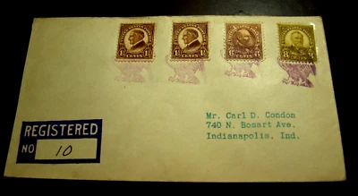 1930 REGISTERED COVER FROM  RED EAGLE, OAKLAHOMA WITH  FANCY RED EAGLE CANCEL - Image 1 of 2