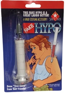FAKE BIG HYPO NEEDLE Funny Nurse Doctor Shot Blood Syringe Toy Costume Dr Prop - Picture 1 of 7