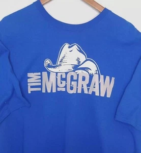 Tim McGraw #11 Graphic Print  Blue T-shirt Men's 2XL 100% Cotton Preshrunk  - Picture 1 of 2