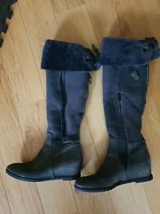 Napoleoni leather over knee boots fur lined made in Italy Italian leather 39 - Picture 1 of 12