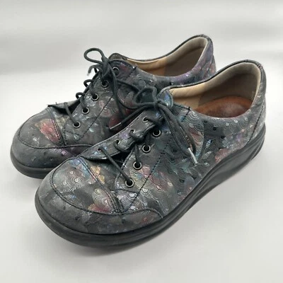 Finn Comfort Ikebukuro Tenis Zapatos Mujer 6 Irpino Azul Paisley Cuero Foto 1 de 4