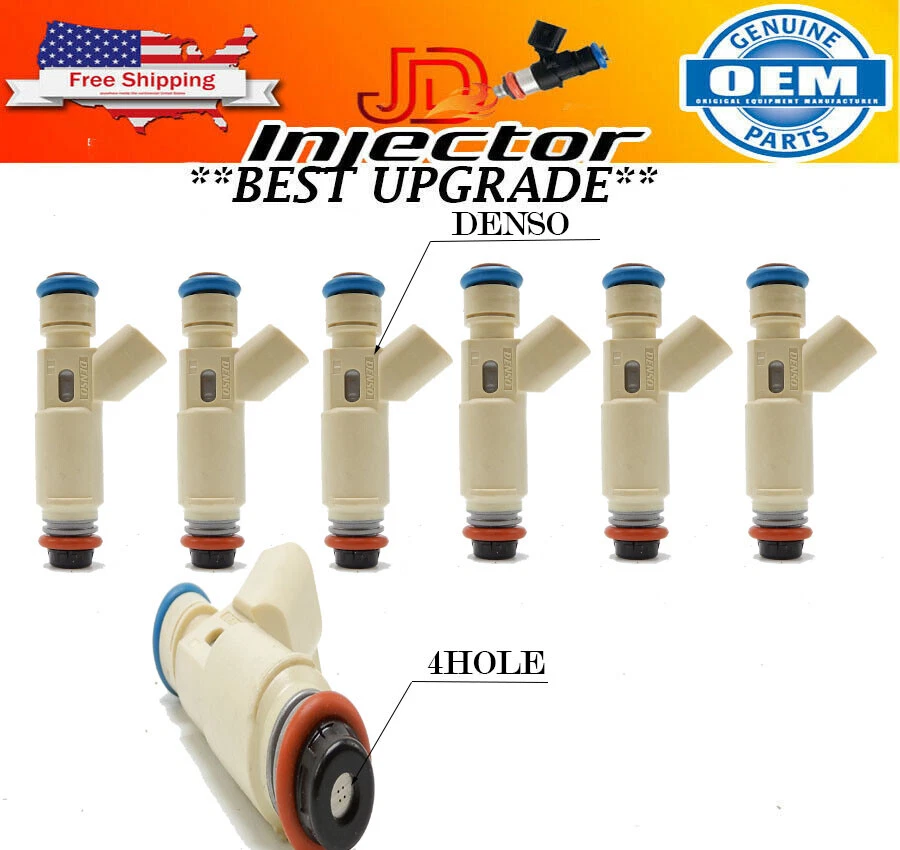 Inyectores de combustible Jeep Grand Cherokee 05-10 V6 X6 Best Upgrade Denso 4 orificios 3,7 L Foto 1 de 1