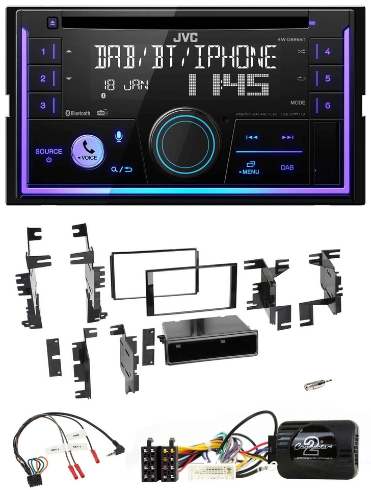 JVC Lenkrad USB 2DIN DAB Bluetooth CD Autoradio für Nissan Cube Frontier Juke Na - Bild 1 von 4