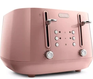 De'Longhi CTY4003.PK 4 Slot Toaster with Defrost Function Eclettica Pink BNIB - Picture 1 of 9