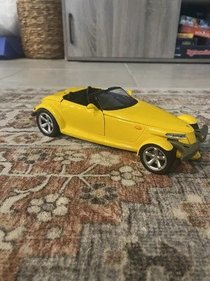 1997 1999 Plymouth Prowler 1/18 Anson diecast car yellow - Image 1 of 4