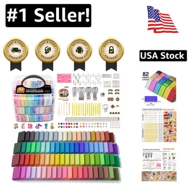 Non-Toxic 82-Color Polymer Clay Craft Kit with Tools & Accessories – Gift-Ready - Image 1 of 4