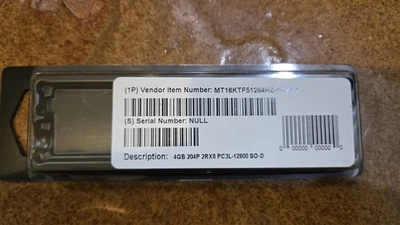 4 GB RAM Micron DDR3 PC3-12800S SO-DIMM 204-pin Laptop Memory - Image 1 of 2