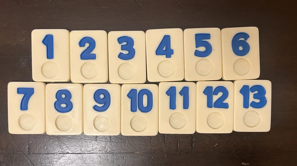 The Original Rummikub Tile Game Replacement Parts1990 Tiles 1-13 Blue - Image 1 of 1