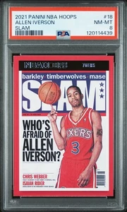 PSA 8 👀 👀 2021 Panini #18 Hoops SLAM Allen Iverson 🏀🏀 ✅ GradedGeekz Out  - Bild 1 von 3