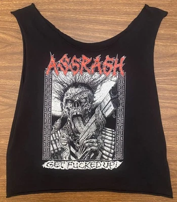 Camiseta Original ASSRASH Años 90 Hardcore Crust Drunk Punk RARA Misery Hellspawn Hágalo Usted Mismo Foto 1 de 4