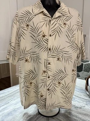 Camisa Joseph & Fiess para hombre 100 % seda con botones manga corta talla XXL. Beige Foto 1 de 4