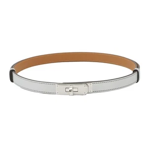 HERMES Kelly Belt18 Chevre Shamqila Argent - Picture 1 of 7