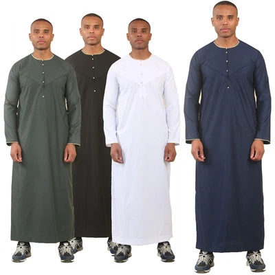 Túnica Para Hombre Omani Saudí Emiratí Islámica Jubba Túnica Eid Ramadán Árabe - Imagen 1 de 2