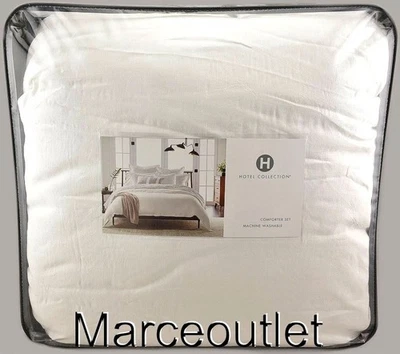 Hotel Collection Linen Blend FULL / QUEEN Comforter & Pillowshams Set White - Image 1 of 4