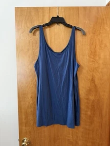 Camiseta sin mangas Eileen Fisher ligera viscosa cuello redondo nueva con etiquetas azul XL PRECIO DE VENTA SUGERIDO POR EL FABRICANTE $108 - Imagen 1 de 10