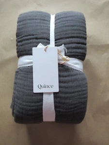 Quince Organic Airy Gauze Throw Blanket Charcoal 50" X 60" *NWT* - Picture 1 of 4