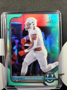 2021-22 Bowman University Chrome Braelon Allen #85 1st Aqua Refractor 105/299 - Bild 1 von 2