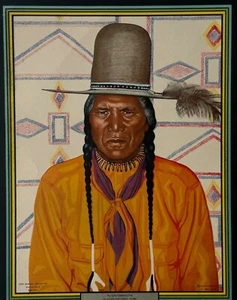 Vintage Calendar Art Print Nightspots, Blackfeet Indians Glacier National Park - Picture 1 of 4