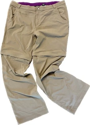 Pantalones convertibles Eddie Bauer para mujer 16 Travex color caqui tostado senderismo viaje elástico Foto 1 de 4