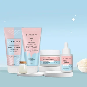 Glamveda Rice & Ceramide Combo Skincare Gift Box – Facewash, Peel off Mask - Picture 1 of 3