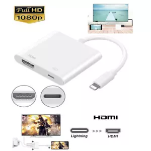 HDMI Digital TV AV Adapter Cable to Adapter for iPad iPod iPhone Series - Picture 1 of 13