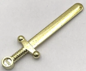Lego Neu Chrom Gold Minifigur Waffe Schwert Großschwert rundes Teil - Bild 1 von 1