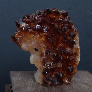 #17-445g Natural Drusy Citrine Strange Carving Human Face Amazing Crystal - Picture 1 of 16