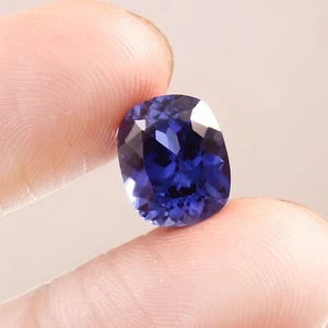 AAA Fantastic Natural Ceylon Blue Sapphire Loose Cushion Gemstone Cut 11x9 MM - Picture 1 of 4