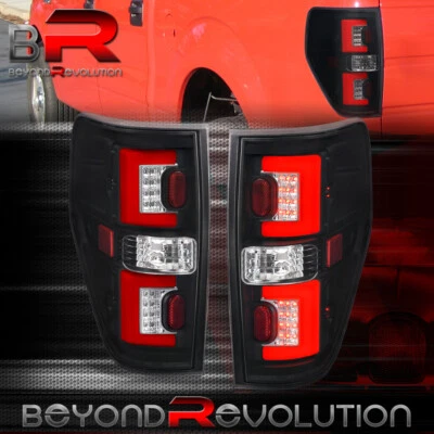 For 2009-2014 F-150 XL XLT STX Replacement Black Red LED Bar Tail Light Lamp Set - Image 1 of 4