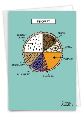 Tarjeta de felicitación humorística de Acción de Gracias con 5" x 7" con sobre (1 tarjeta) gráfico circular Foto 1 de 4