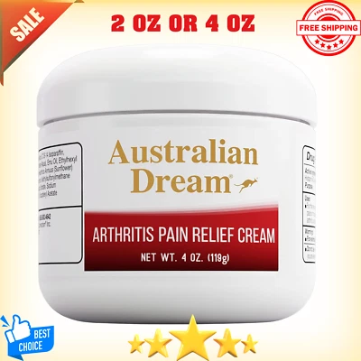 Crema para aliviar el dolor de artritis Australian Dream tarro de 4 oz, dolores musculares o articulaciones Foto 1 de 4