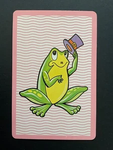 Vintage Swap Card Wiggly Wavy - Pink FROG - Picture 1 of 2