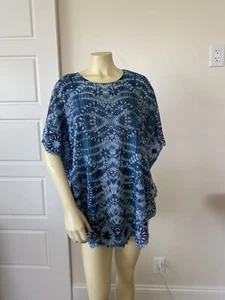 Top túnica Soft Surroundings azul con ojales talla pequeña - Imagen 1 de 12
