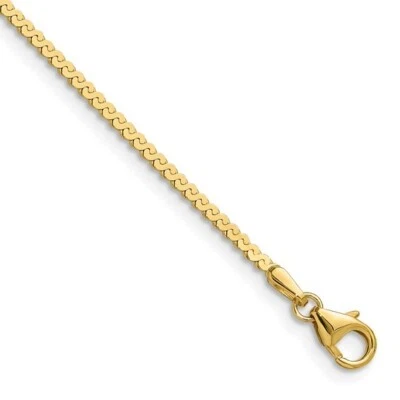Leslie's 14K Yellow Gold 1.55mm Serpentine Chain Bracelet Made in Italy 7" - Image 1 of 2