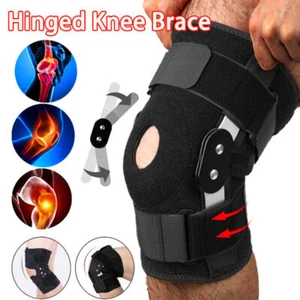 Pair Knee Brace Hinged Compression Sleeve Joint Support Patella Stabilizer Wrap - Picture 1 of 13